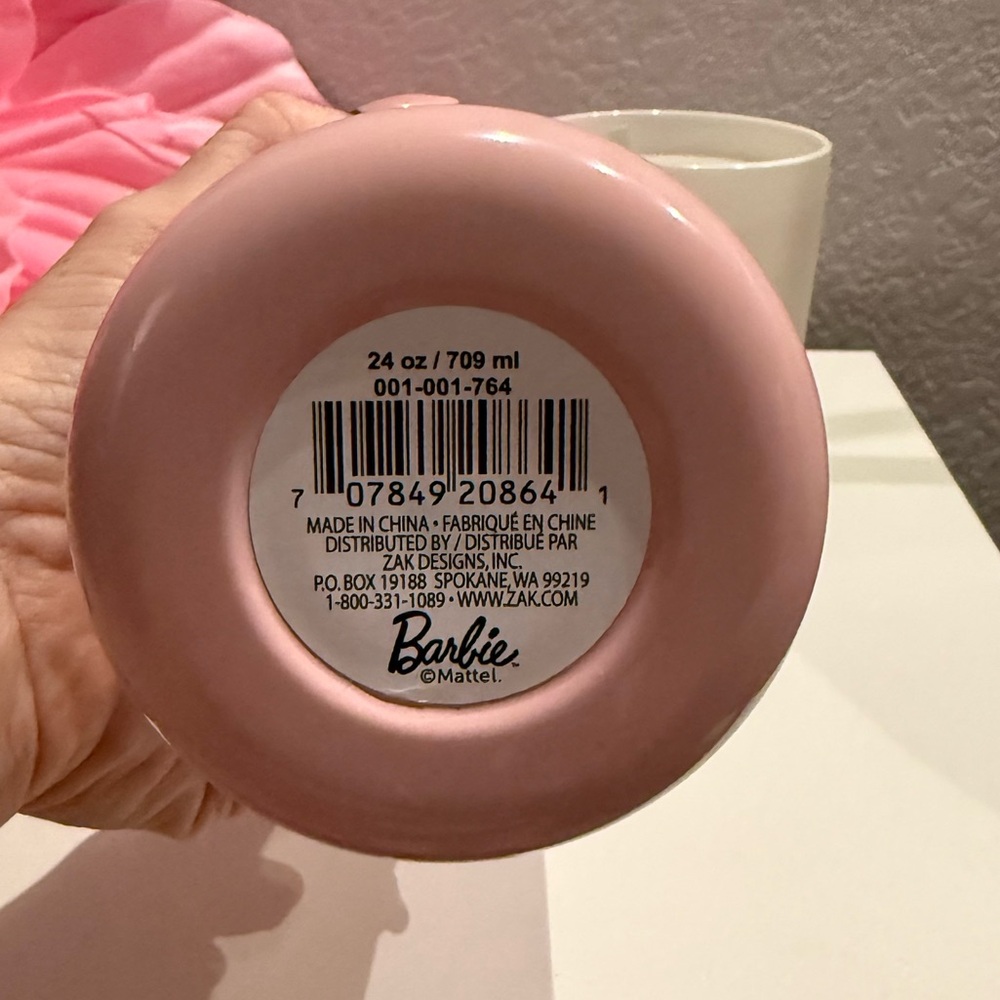 zak! Barbie Pink 24oz. Water Bottle with White Bow Accents - Picture 5 of 9